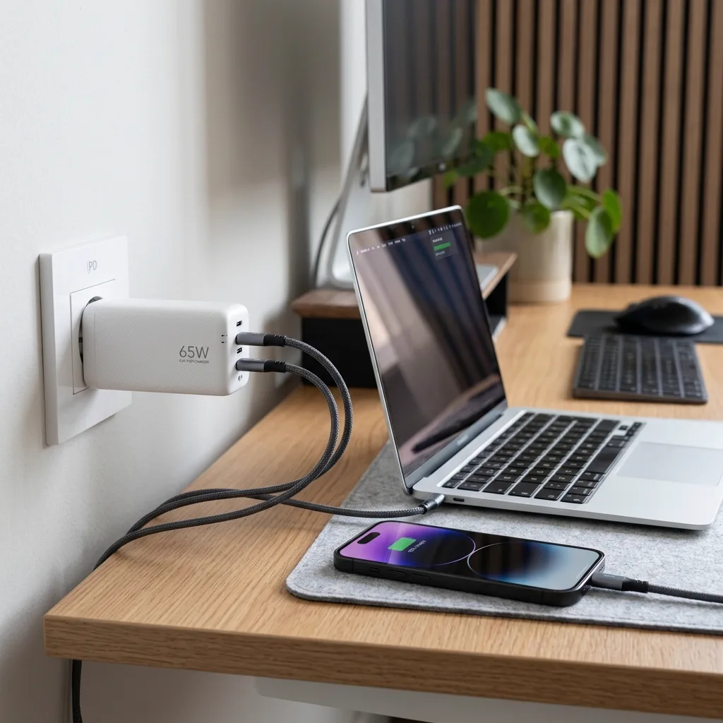 หัวชาร์จเร็ว GaN 65W จ่ายไฟเสถียร ขนาดกะทัดรัด ชาร์จได้ทั้งมือถือ แท็บเล็ต และโน้ตบุ๊กในตัวเดียว